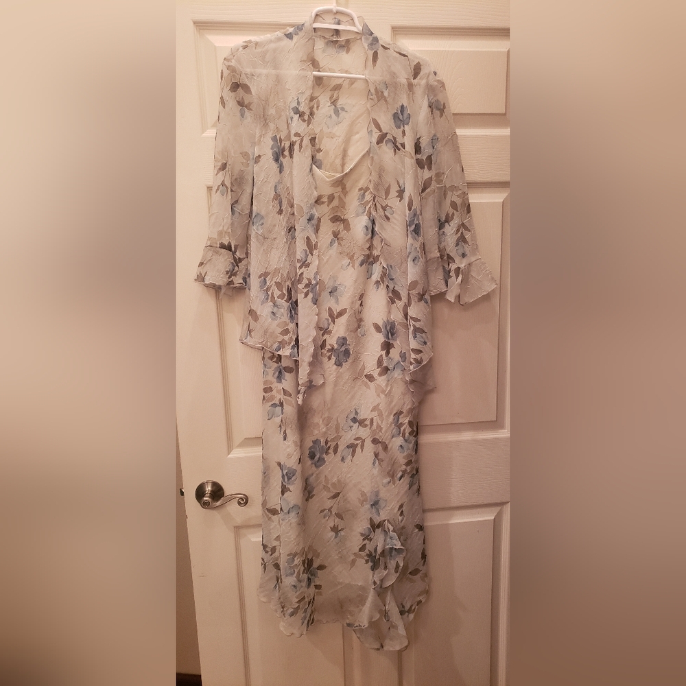 Floral Chiffon Dress with Jacket